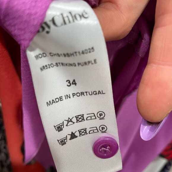 SEE BY CHLOE Purple Striking Georgette Top NWT! - Picture 13 of 16